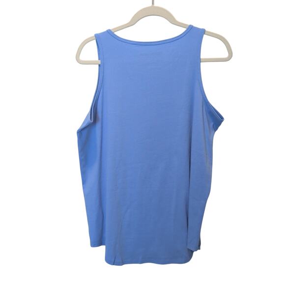 NWT Life is Good Women's Sz L Blue Crusher Lite Tank Top Sunflower Bee Loose Fit - Picture 4 of 5